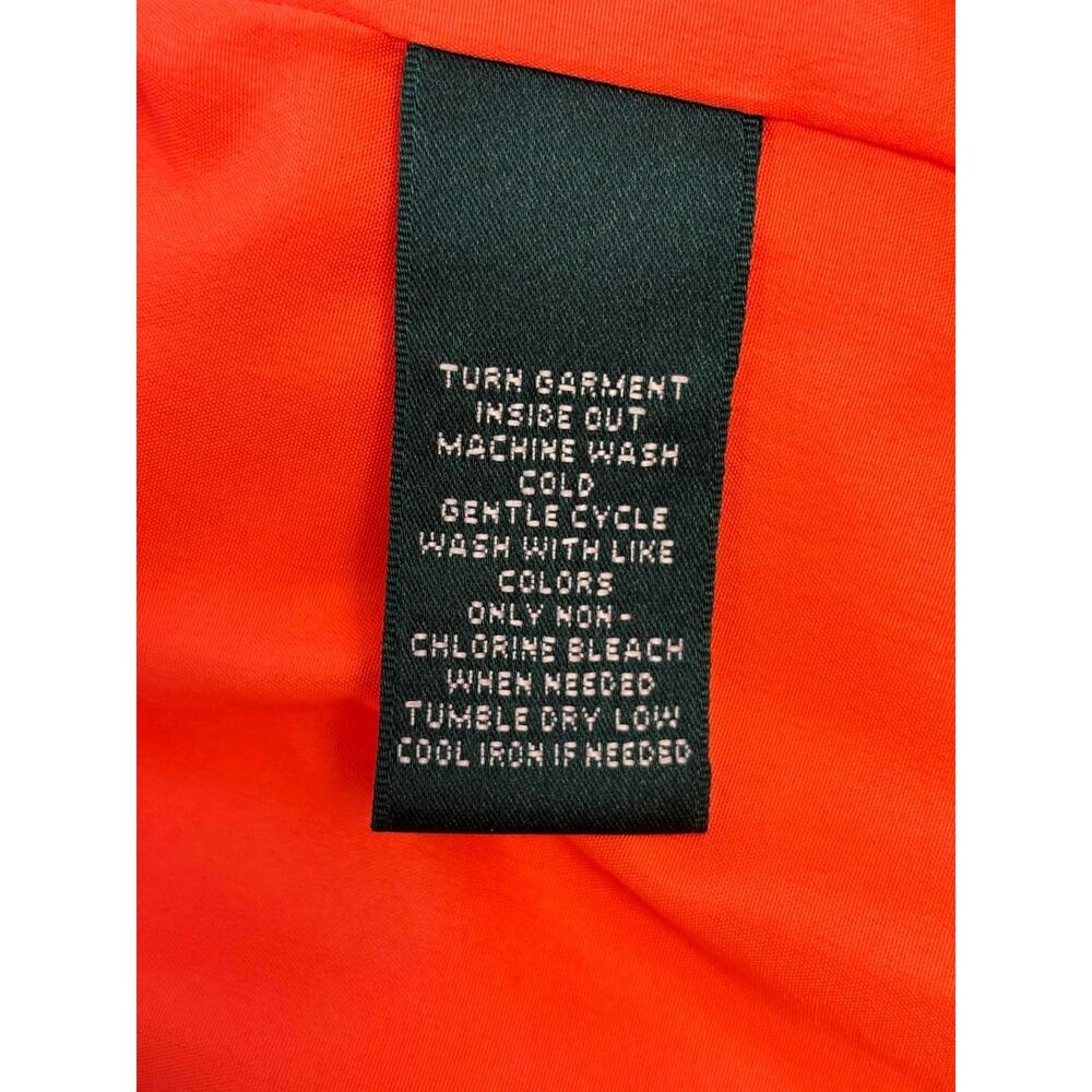 Lauren Ralph Lauren Trench Button Rain Coat Womens Size M Orange Lined - Picture 5 of 9